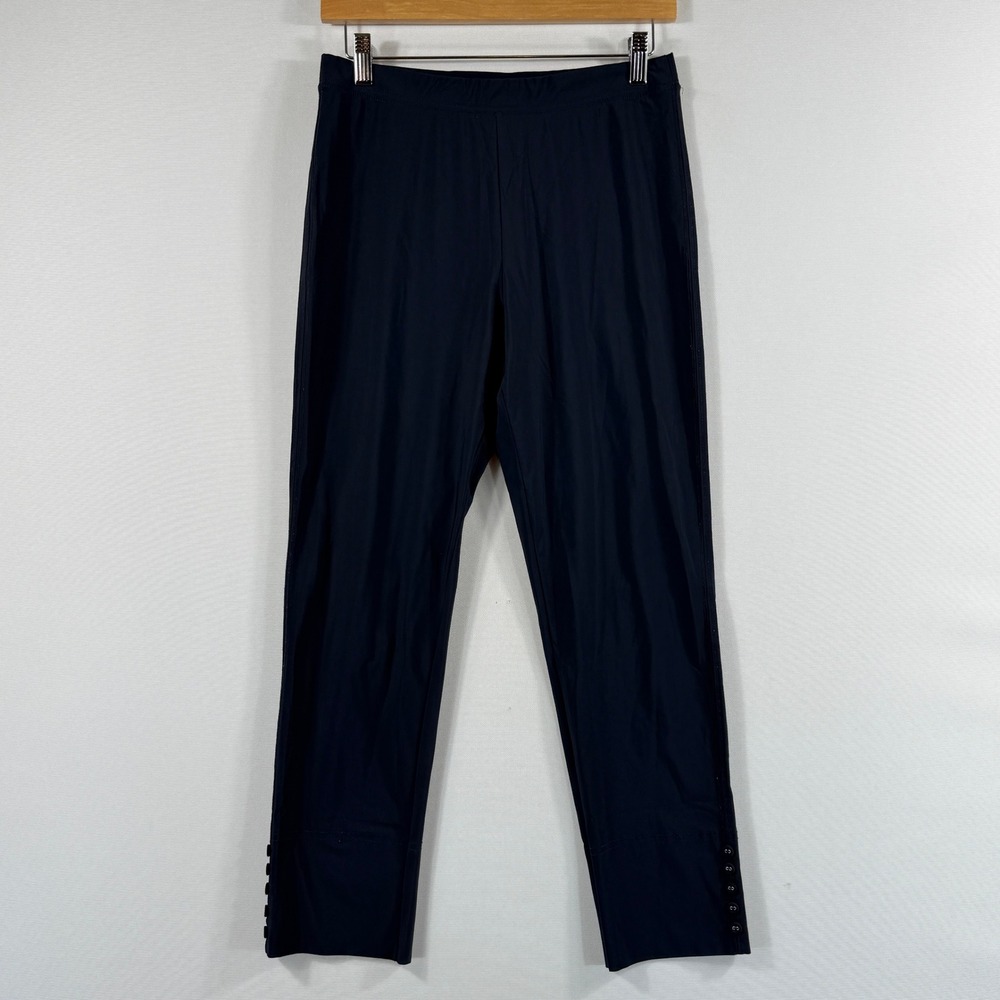 IC by Connie K Cropped Pants Women Medium Black Button Hem Capsule Travel